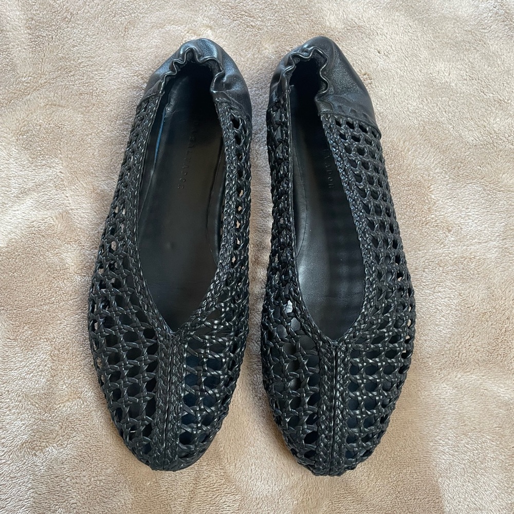 Freda Salvador Black Woven Ballet Flats